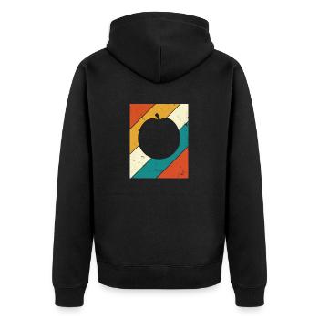 Apricot Fruit Lover Retro Veggie Diet Gift idea - Unisex Premium Bio Zip Hoodie - Schwarz - Hinten - Nico (187cm)
