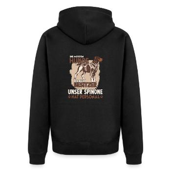 Spinone Hundebesitzer lustiges Hundehalter Gassi - Unisex Premium Bio Zip Hoodie - Schwarz - Hinten - Nico (187cm)