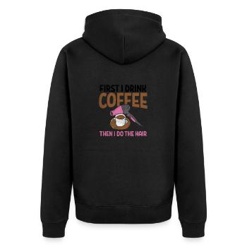 Coiffeur Café Coiffeur - Veste à capuche bio Premium Unisexe - noir - Dos - Nico (187cm)