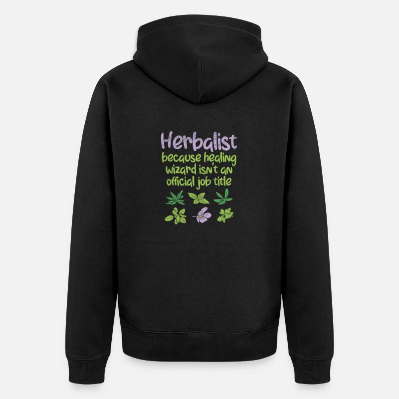 Erbe aromatiche - Felpa con cappuccio ecologica premium unisex - nero
