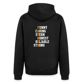 Drôle attentionné Stern Honest Dad Joke - Veste à capuche bio Premium Unisexe - noir - Dos - Nico (187cm)