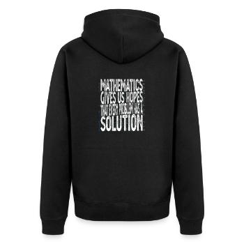 Mathematik gibt uns Hoffnung Süße Lustige Mathematik Lover Wortspiel - Unisex Premium Bio Zip Hoodie - Schwarz - Hinten - Nico (187cm)