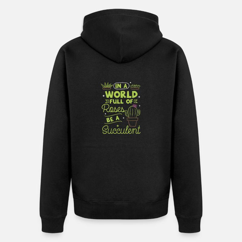 Pflanzen Plantes succulentes - Veste à capuche bio Premium Unisexe - noir