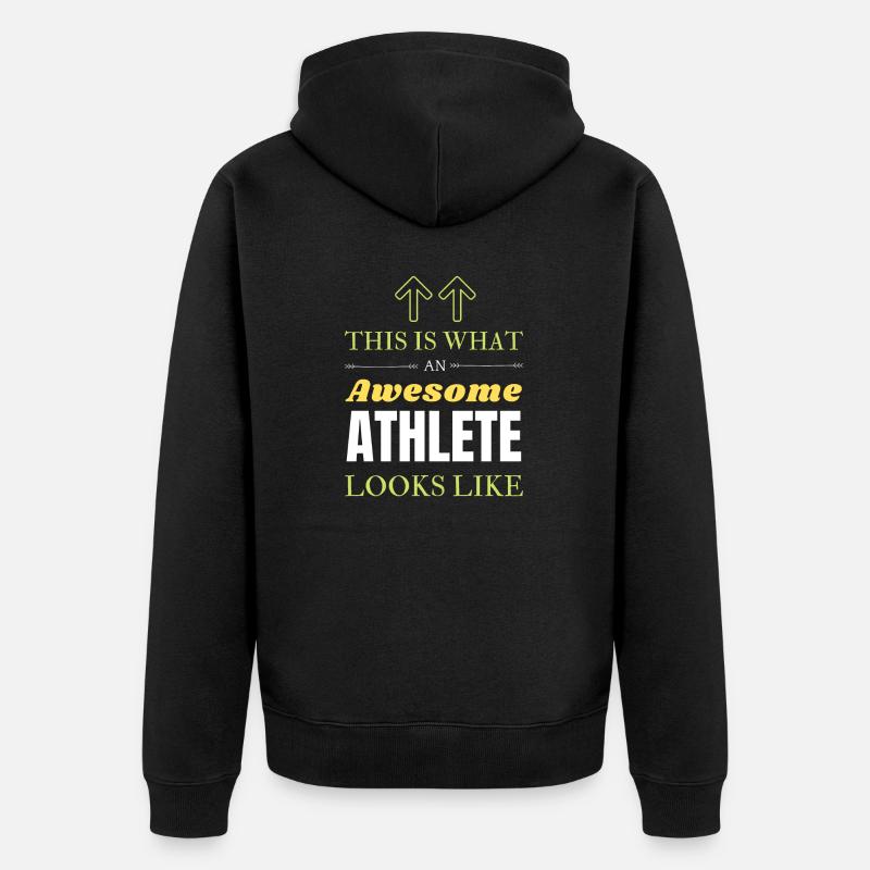Athlet - Unisex Premium Bio Zip Hoodie - Schwarz