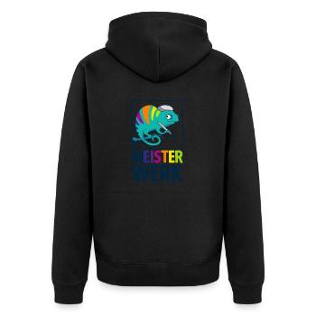 Maler Malerei Meisterwerk Kunstwerk Chamäleon - Unisex Premium Bio Zip Hoodie - Schwarz - Hinten - Nico (187cm)