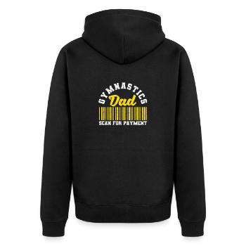 Lustige Tumbling Sport Turner Gymnastik Dad Scan - Unisex Premium Bio Zip Hoodie - Schwarz - Hinten - Nico (187cm)