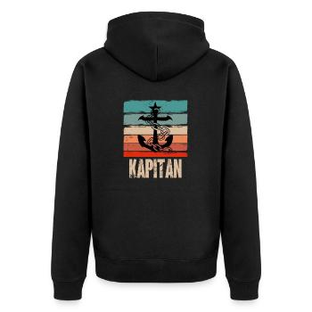 cadeau capitaine polonais rétro - Veste à capuche bio Premium Unisexe - noir - Dos - Nico (187cm)