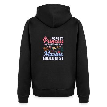 Forget Princess I Want To Be A Marine Biologist Oc - Unisex Premium Bio Zip Hoodie - Schwarz - Hinten - Nico (187cm)