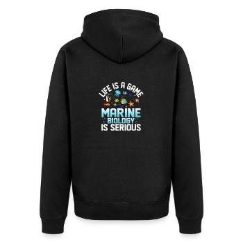 La vie est un jeu La biologie marine est sérieuse Ocean Stu - Veste à capuche bio Premium Unisexe - noir - Dos - Nico (187cm)
