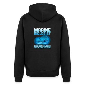 Marine Biologist Save Our Seas Ocean Student - Unisex Premium Bio Zip Hoodie - Schwarz - Hinten - Nico (187cm)