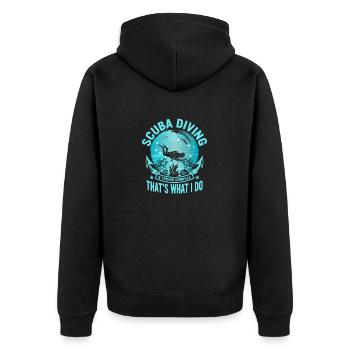 Scuba Diving & Taking Samples Marine Biology - Unisex Premium Organic Zip Hoodie - black - Back - Nico (187cm)