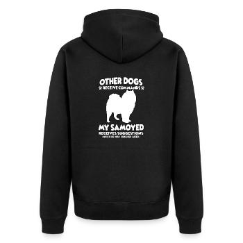 Drôle d’obéissance Samoyed Chien Dressage Hun - Veste à capuche bio Premium Unisexe - noir - Dos - Nico (187cm)