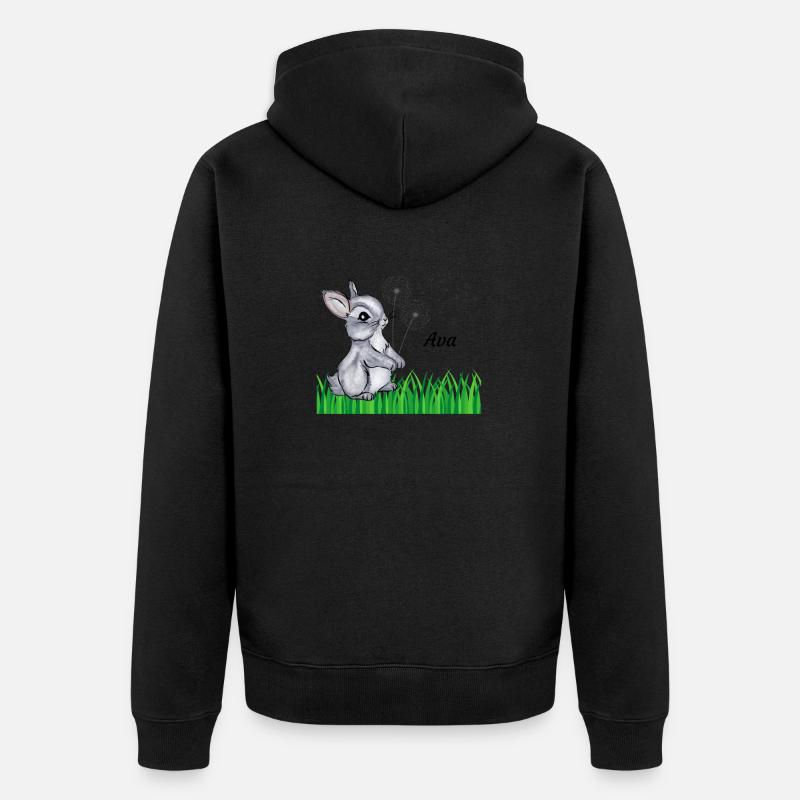 Nom de lapin Cadeau Ava - Veste à capuche bio Premium Unisexe - noir