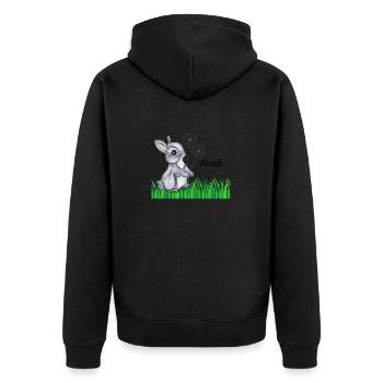 Rabbit Name Gift Noah - Unisex Premium Organic Zip Hoodie - black - Back - Nico (187cm)