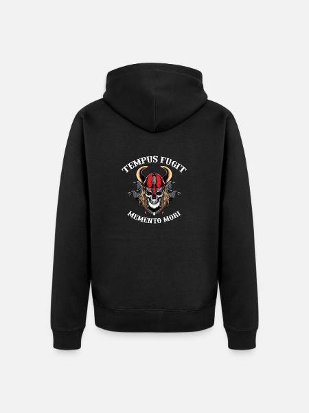 Tempus fugit memento mori - Unisex Premium Organic Zip Hoodie - black