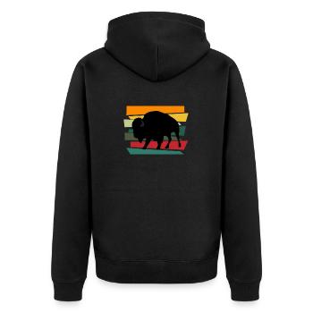 Bison Buffalo Water Buffalo National Park - Unisex Premium Organic Zip Hoodie - black - Back - Nico (187cm)