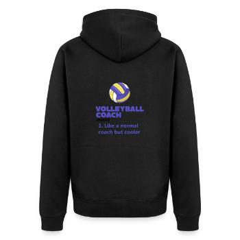 Volleyball Coach Definition - Unisex Premium Bio Zip Hoodie - Schwarz - Hinten - Nico (187cm)