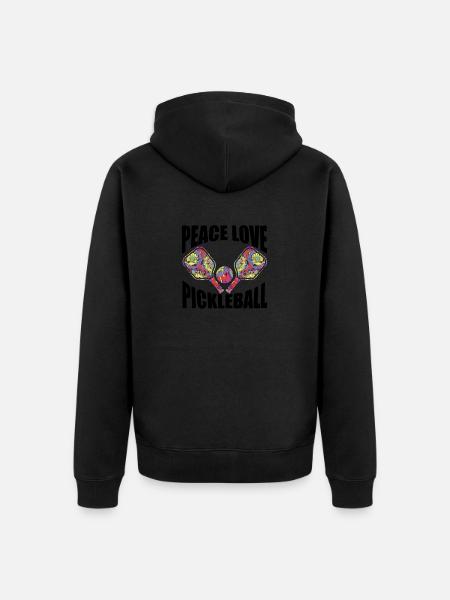 Pickleball Paddle Design - Unisex Premium Bio Zip Hoodie - Schwarz