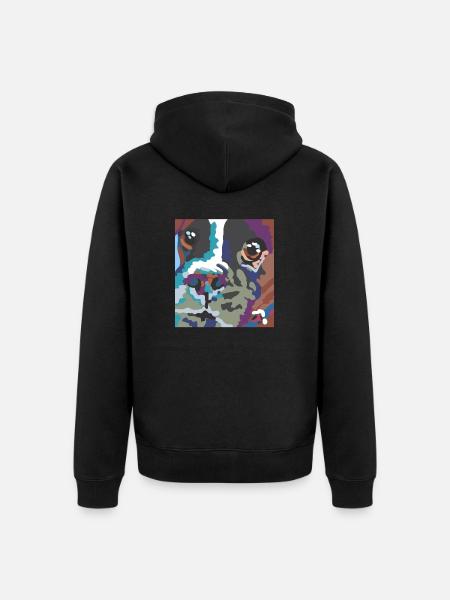 Dog Face - Unisex Premium Organic Zip Hoodie - black