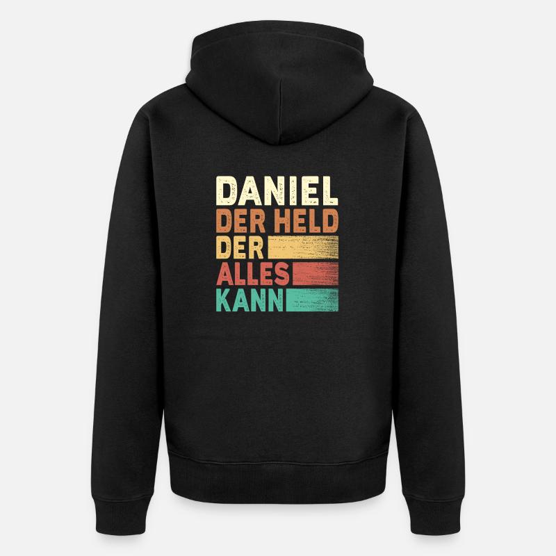 Daniel Name Geschenk - Unisex Premium Bio Zip Hoodie - Schwarz