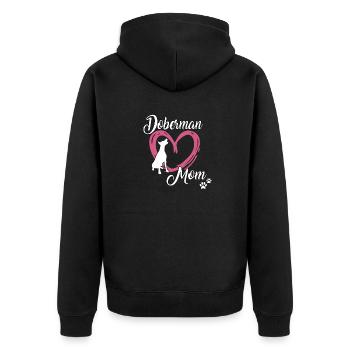 Dobermann Maman douce Doberman maîtresse Gassi - Veste à capuche bio Premium Unisexe - noir - Dos - Nico (187cm)