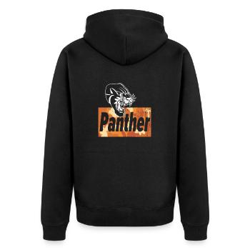 Panther Camouflage Cute Cat Lover T-Shirt Present - Unisex Premium Bio Zip Hoodie - Schwarz - Hinten - Nico (187cm)