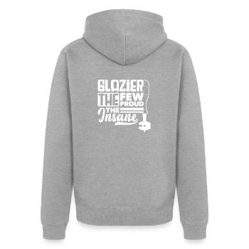 Glazier Window Fitter Quote - Unisex Premium Bio Zip Hoodie - Grau meliert - Hinten - Nico (187cm)