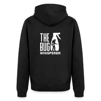 Pest Control Technician Exterminator The Bug - Unisex Premium Bio Zip Hoodie - Schwarz - Hinten - Nico (187cm)