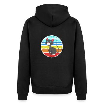 Rétro Tuxedo Cat Mignon Cat Lover T-Shirt - Veste à capuche bio Premium Unisexe - noir - Dos - Nico (187cm)
