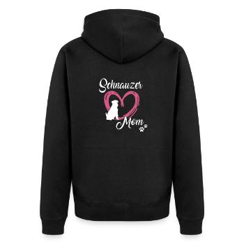 Schnauzer Maman mignonne maîtresse schnauzer géante Gassi - Veste à capuche bio Premium Unisexe - noir - Dos - Nico (187cm)