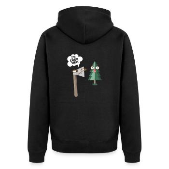 Axe Hatchet Throwing Hatchet Ax Thrower Id Chop - Unisex Premium Bio Zip Hoodie - Schwarz - Hinten - Nico (187cm)