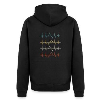 Axe Hatchet Throwing Hatchet Ax Thrower Heartbeat - Unisex Premium Bio Zip Hoodie - Schwarz - Hinten - Nico (187cm)