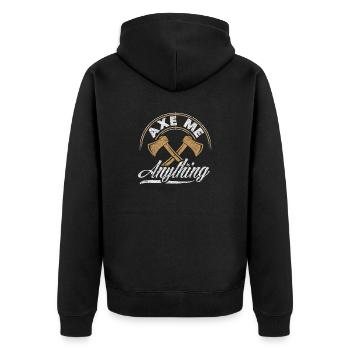 Axe Hatchet Throwing Hatchet Ax Thrower Axe Me - Unisex Premium Bio Zip Hoodie - Schwarz - Hinten - Nico (187cm)
