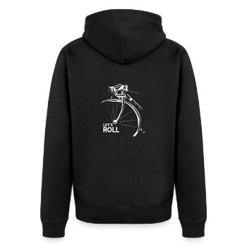 Let's Roll Cool Cycling T-Shirt Present Gift - Unisex Premium Bio Zip Hoodie - Schwarz - Hinten - Nico (187cm)