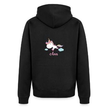 AVA Pink Unicorn Nouveauté - Veste à capuche bio Premium Unisexe - noir - Dos - Nico (187cm)