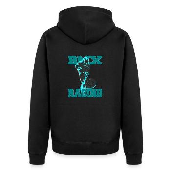 Vintage BMX Racing T-Shirt Cadeau Cadeau - Veste à capuche bio Premium Unisexe - noir - Dos - Nico (187cm)