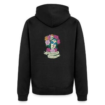 Erinnern Sie sich an Ihren Tod schöne mexikanische - Unisex Premium Bio Zip Hoodie - Schwarz - Hinten - Nico (187cm)