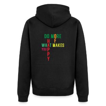 Do more of what makes you happy - Unisex Premium Bio Zip Hoodie - Schwarz - Hinten - Nico (187cm)