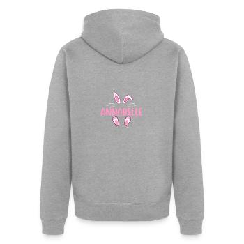 ANNABELLE Easter - Unisex Premium Bio Zip Hoodie - Grau meliert - Hinten - Nico (187cm)