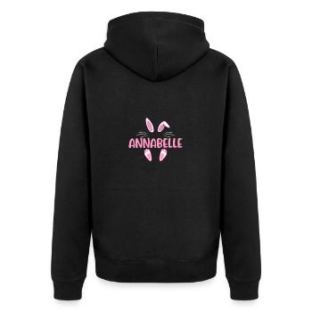 ANNABELLE Easter - Unisex Premium Bio Zip Hoodie - Schwarz - Hinten - Nico (187cm)