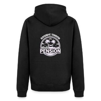 Goodbye Tension Hello Pension Funny Retirement - Unisex Premium Organic Zip Hoodie - black - Back - Nico (187cm)