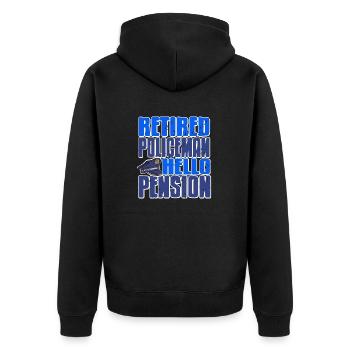 Policiers à la retraite Bonjour Pension Retirement Tee - Veste à capuche bio Premium Unisexe - noir - Dos - Nico (187cm)