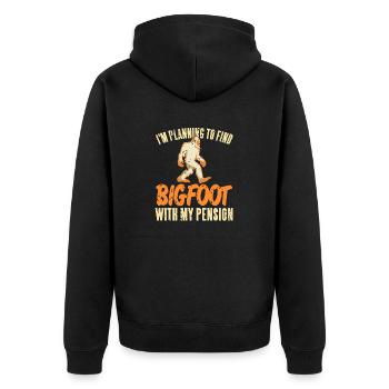 J’ai l’intention de trouver Bigfoot avec ma pension - Veste à capuche bio Premium Unisexe - noir - Dos - Nico (187cm)