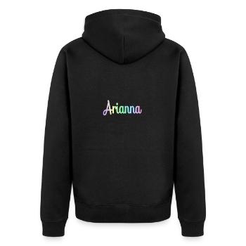 ARIANNA Rainbow Cursive minimaliste - Veste à capuche bio Premium Unisexe - noir - Dos - Nico (187cm)