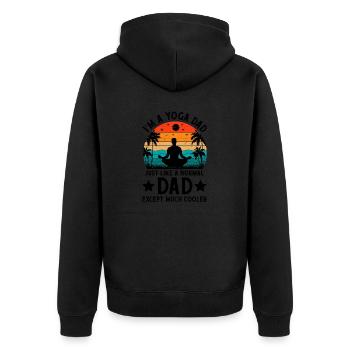 PAPA DE YOGA - Veste à capuche bio Premium Unisexe - noir - Dos - Nico (187cm)