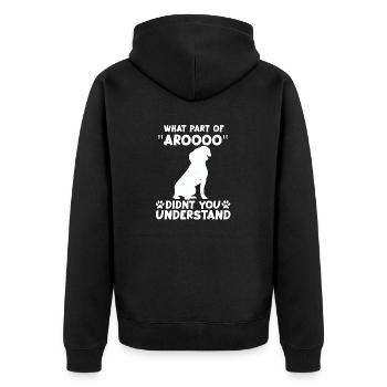 Cute Beagle Dog Owner Motif Beagle Gassi - Unisex Premium Organic Zip Hoodie - black - Back - Nico (187cm)
