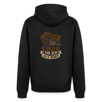 Gärtner Florist Profi Werkzeug Geschenk - Unisex Premium Bio Zip Hoodie - Schwarz - Hinten - Nico (187cm)