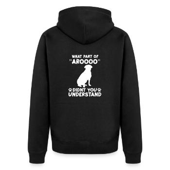 Süßes Rottweiler Hundehalter Motiv Rotti Gassi - Unisex Premium Bio Zip Hoodie - Schwarz - Hinten - Nico (187cm)