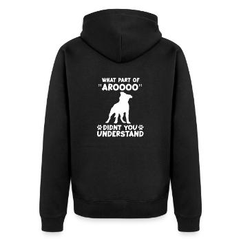 Cute Pitbull Owner Gassi Motif Funny Pitbull - Unisex Premium Organic Zip Hoodie - black - Back - Nico (187cm)