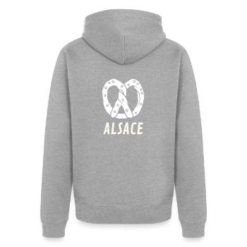 ALSACE BRETZEL - Veste à capuche bio Premium Unisexe - gris chiné - Dos - Nico (187cm)
